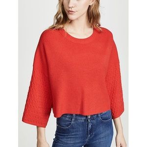 Cropped Jack by BB Dakota sweater in poppy red, S